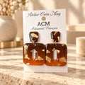 Boucles d’oreilles Automnales carrés