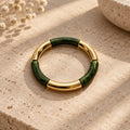 Bracelet doré et vert marbré