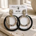 Boucles d’oreilles Élégance Noire et Écrue. XL