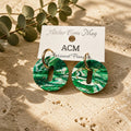 Boucles d’oreilles Collection Émeraude et Or Rondes