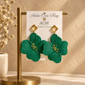 Boucles d’oreilles fleurs vert émeraude