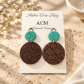 Boucles d’oreilles Clips Chocolat-Turquoise
