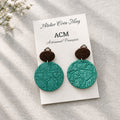 Boucles d’oreilles Clips Turquoise-Chocolat
